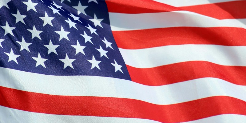 American flag waving in the wind