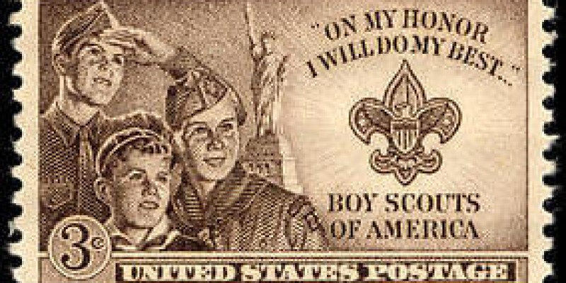 Boy Scouts of America on a US postage stamp.