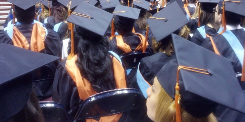 Affirmative action students at a graduation ceremony.