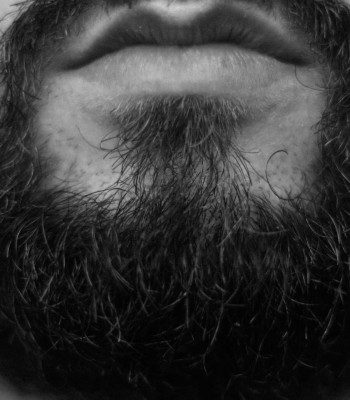 A beard on a man.