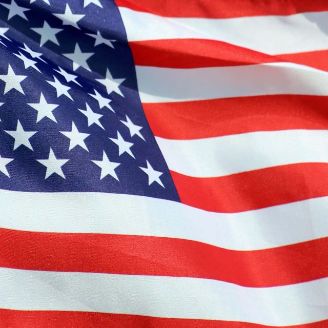 American flag waving in the wind