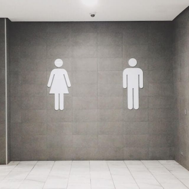 A picture of gendered bathrooms