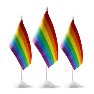 Three Pride flags representing those removed by lifeguard