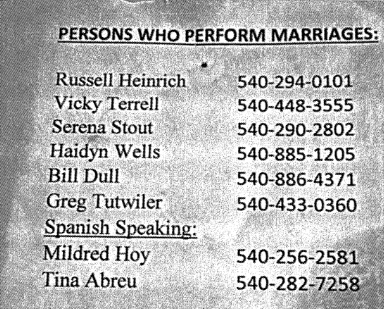 Clerk list of government-approved ministers